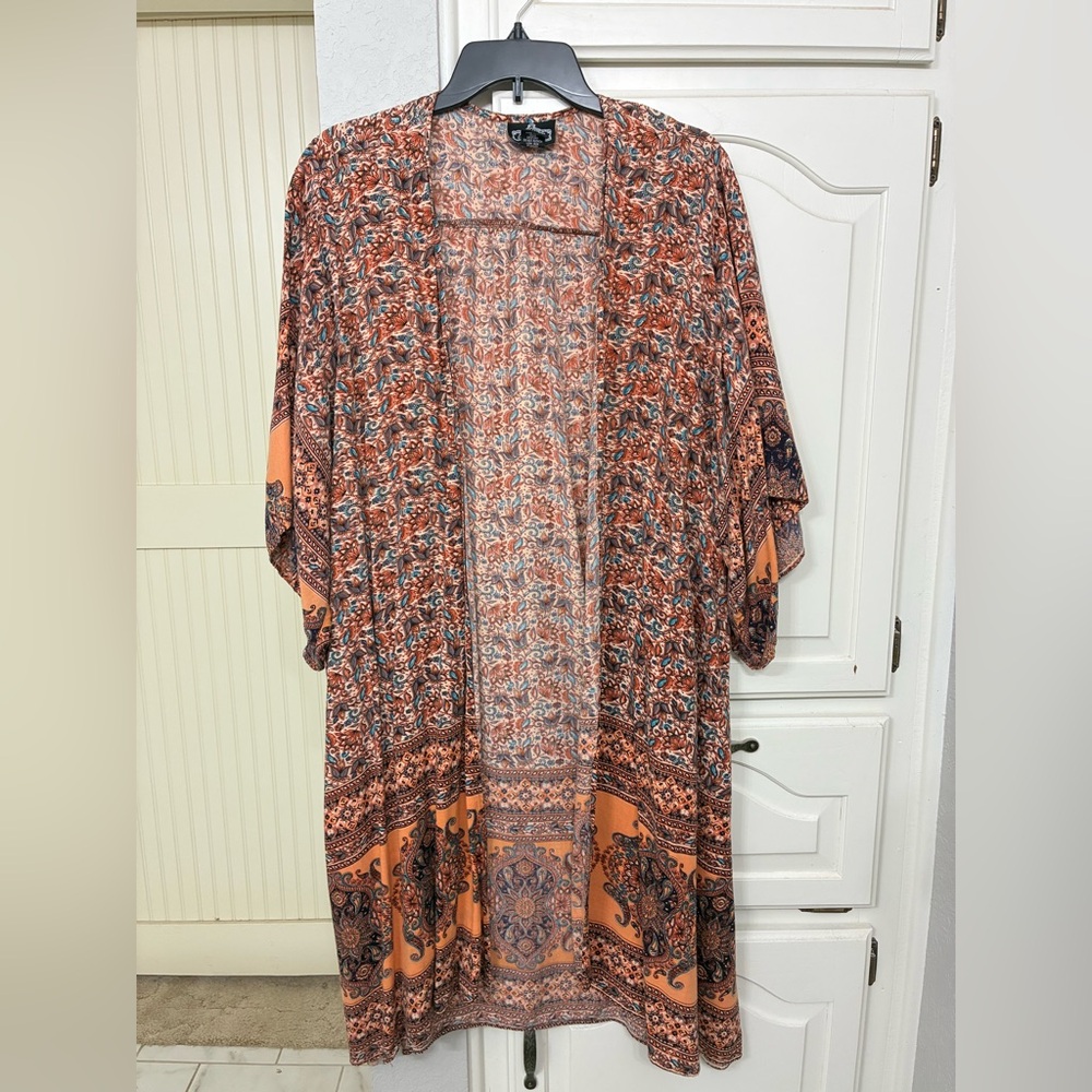 Angie Multicolor Paisley Kimono